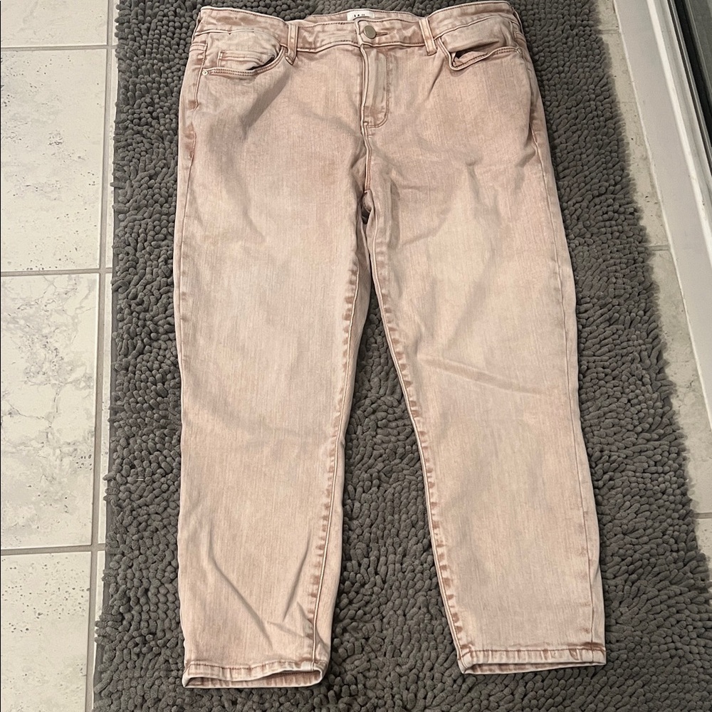 Wash Lab Chic Silvery Blush Cropped Jeans